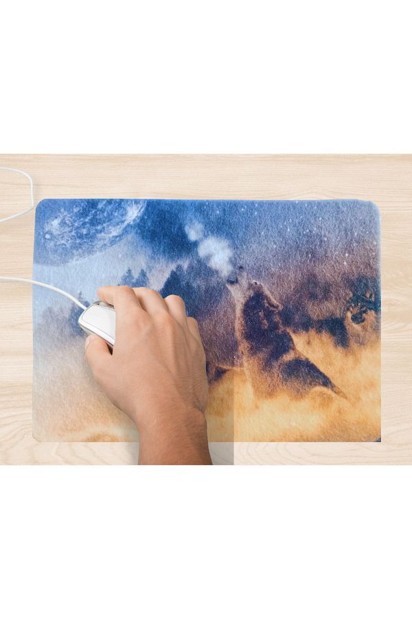 Aydede Oyunevi-Gaming Mouse Pad - Gray Wolf Pattern, Gaming Mousepad, Mouse Pad with Base, Gaming Table Mat 1