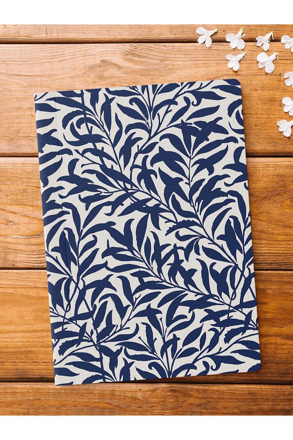 Postifull-Unlined Notebook, Blue Boho Pattern Notebook, Notepad, Intellect and Memory Notebook, 64 Pages, 14*21cm 1