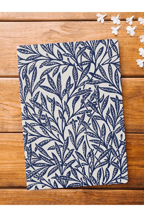 Postifull-Unlined Notebook, Blue Boho Pattern Notebook, Notepad, Intellect and Memory Notebook, 64 Pages, 14*21cm 1