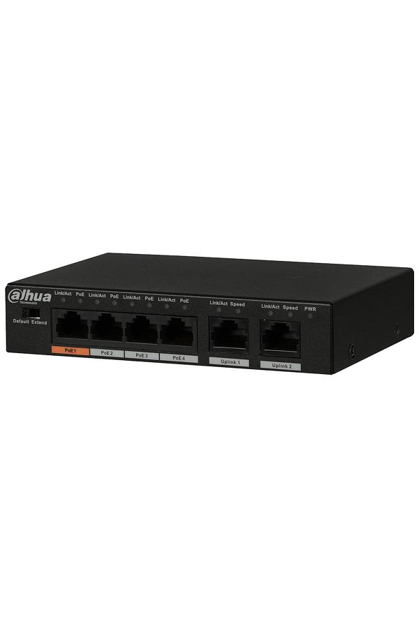 DAHUA-Pfs3006-4Et-60-V2, 6 Port, Megabit, 4 Port Poe, 60W, Unmanaged, Desktop Switch 1