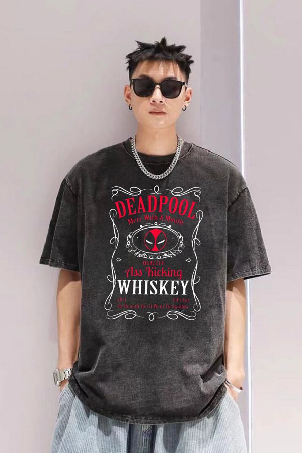 Deadpool whiskey t shirt top