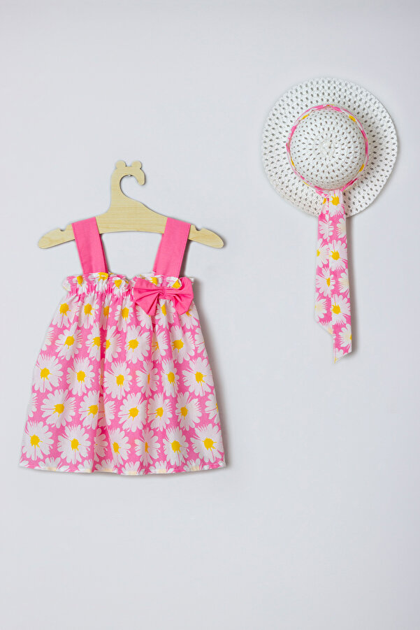 ADABEBEK Yeni Sezon Kurdelalı Fiyonklu Çiçekli Elbise