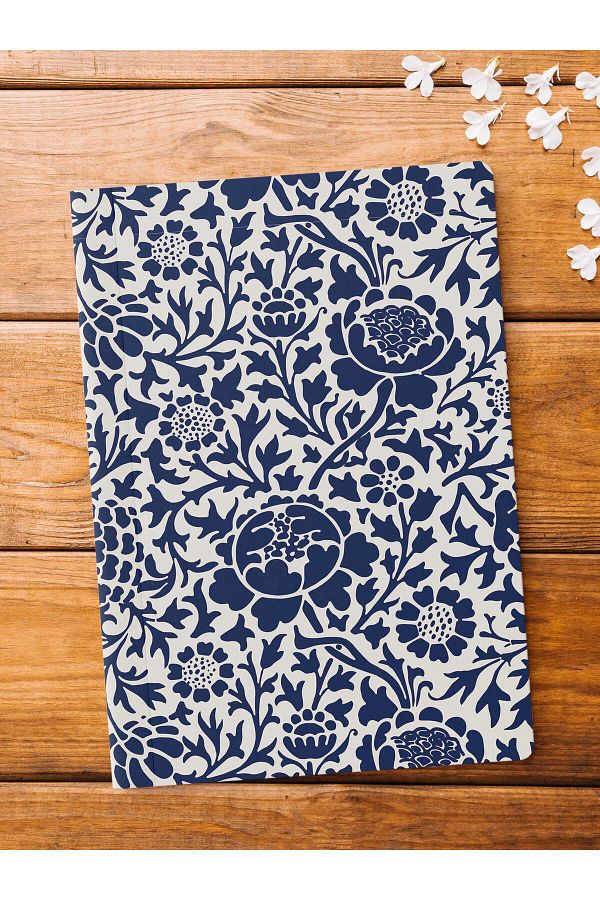 Postifull-Unlined Notebook, Blue Boho Pattern Notebook, Notepad, Intellect and Memory Notebook, 64 Pages, 14*21cm 1