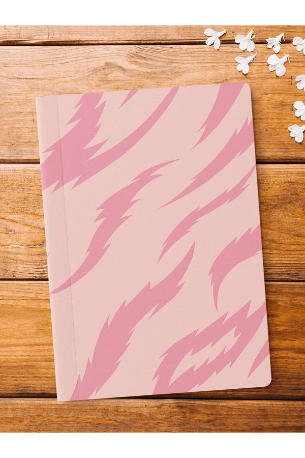 Postifull-Unlined Notebook, Pink and Patterned Notebook, Notepad, Intellect and Memory Notebook, 64 Pages, 14*21cm 1