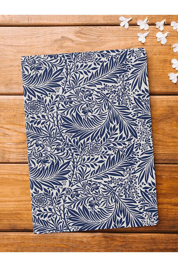 Postifull-Unlined Notebook, Blue Boho Pattern Notebook, Notepad, Intellect and Memory Notebook, 64 Pages, 14*21cm 1
