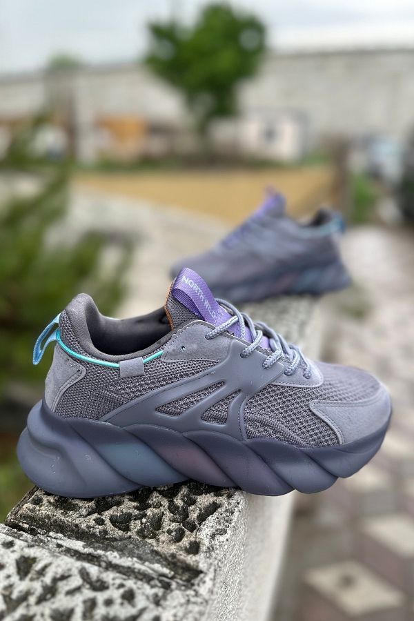 Rimex Gray Smoked Sneakers with Memory Foam Sole Lace up Trendyol