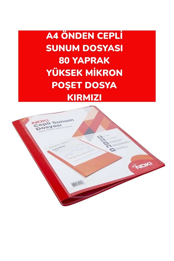 SEYFİKİRTASİYE-A4 High Micron 80 Sheets Presentation File - Front Pocket and Poset File Noki 1