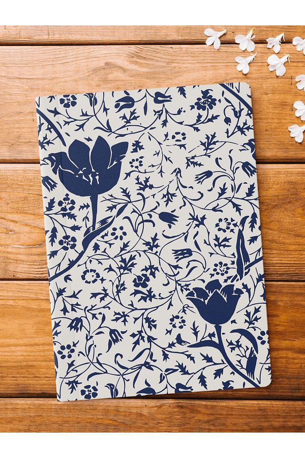 Postifull-Unlined Notebook, Blue Boho Pattern Notebook, Notepad, Intellect and Memory Notebook, 64 Pages, 14*21cm 1