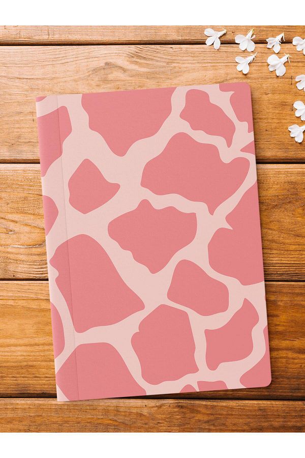 Postifull-Unlined Notebook, Pink and Patterned Notebook, Notepad, Intellect and Memory Notebook, 64 Pages, 14*21cm 1