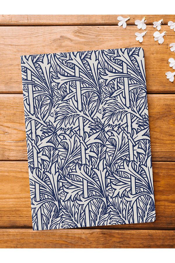 Postifull-Unlined Notebook, Blue Boho Pattern Notebook, Notepad, Intellect and Memory Notebook, 64 Pages, 14*21cm 1