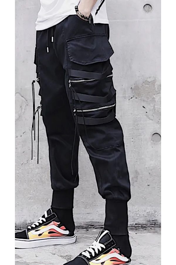 Hip hop zipper joggers shop