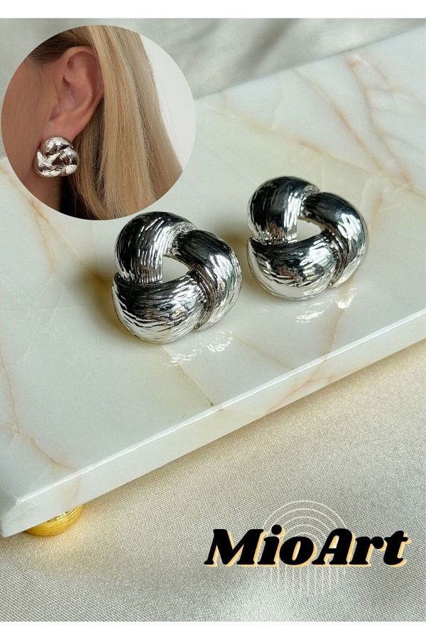 MioArt Large Curved Earrings Trendyol