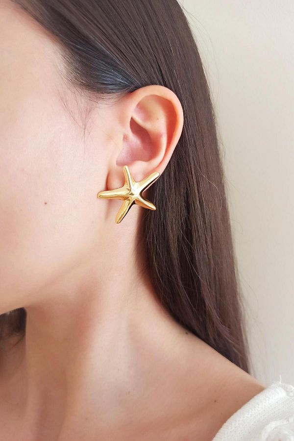 By Zeyna Aksesuar-Women's Special Design Starfish Model Earrings 001 1
