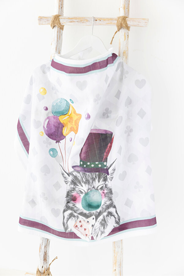 Nilue Fashion Cat Müslin Emzirme Örtüsü