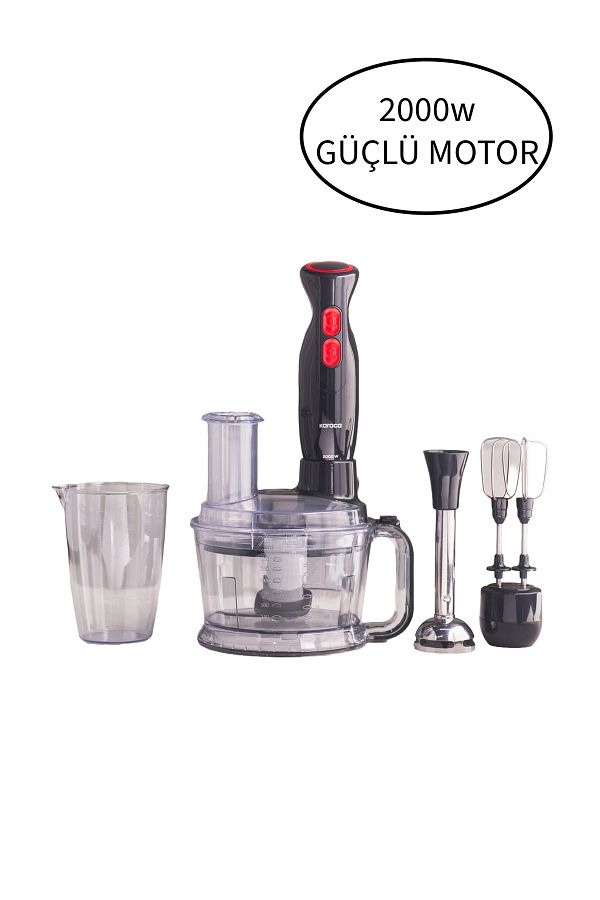 Karaca-2000W All-in-One Multi-Purpose Food Processor with Ice Breaking Function Black 1