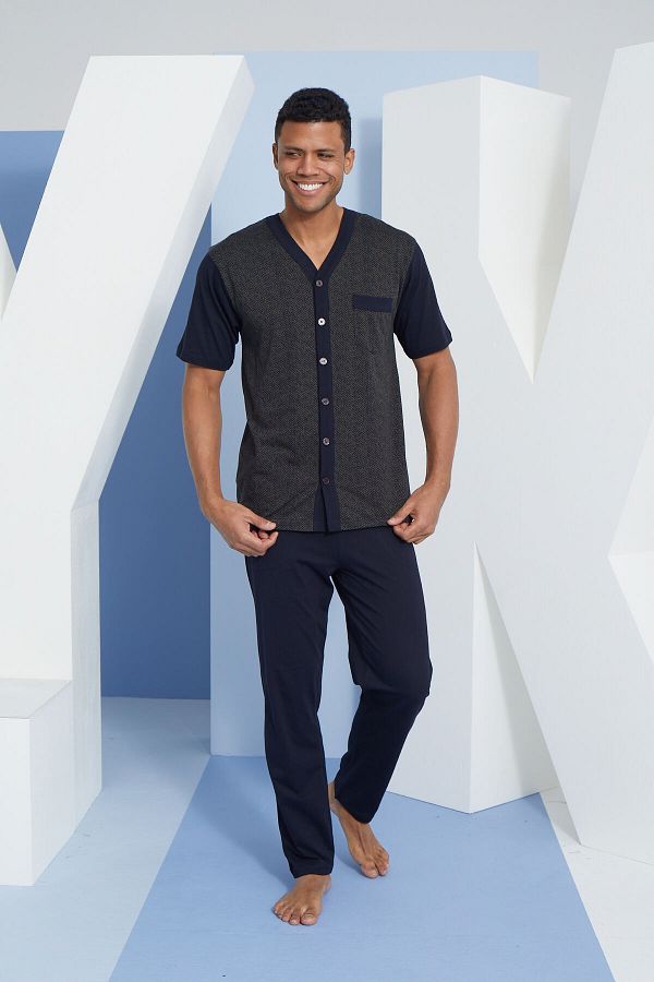 Men's cotton short pajama sets sales