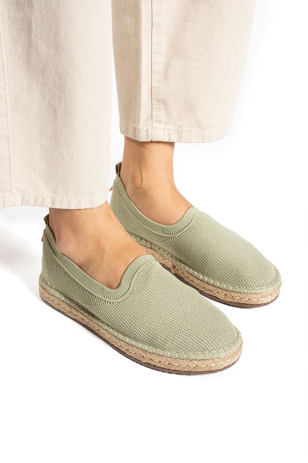 Yula Fashion Shoes-حذاء إسبادريل كاجوال نسائي باللون الأخضر 1