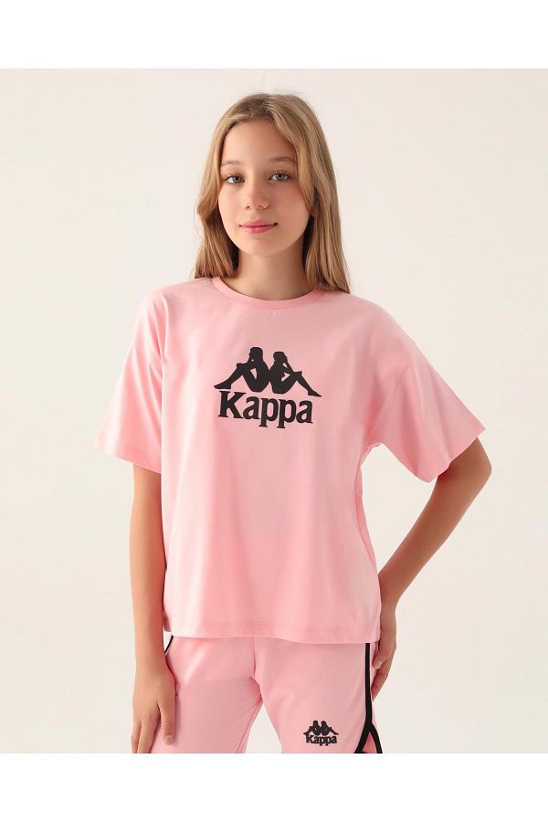 Kappa Authentic Carson Girl s Light Pink Regular Fit T Shirt Trendyol