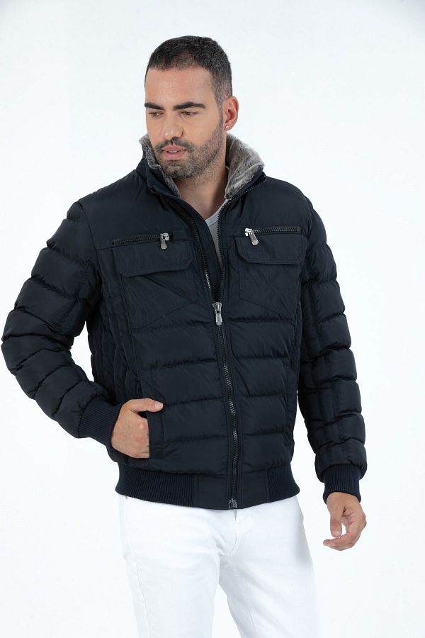 Hoodless puffer jacket cheap