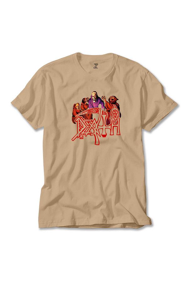 Z zepplin Death Scream Bloody Gore Group Cream T Shirt Trendyol