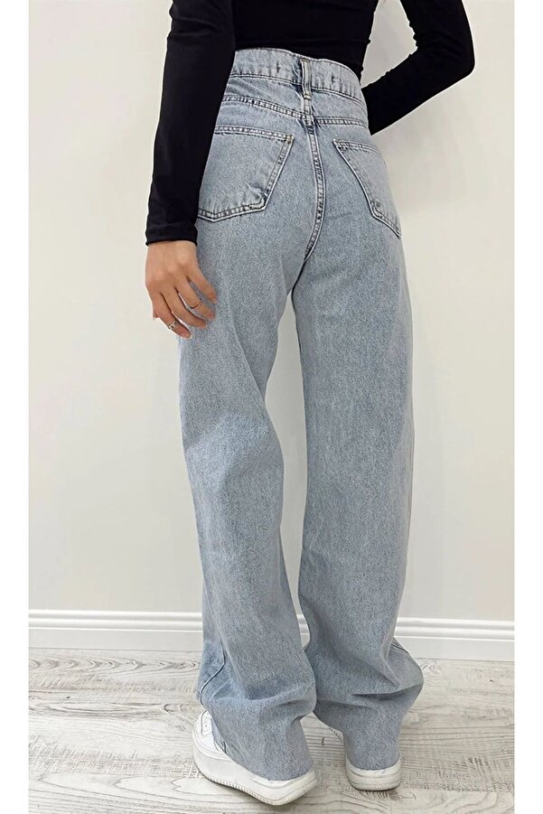 LAMİRAMOOD High Waist Lycra Palazzo Jeans Women's Washed