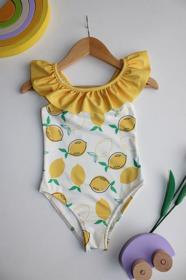 Lemon yellow swimsuit deals