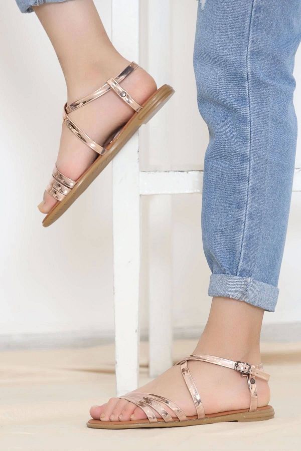Vicuna 3 Stripes Sandals Copper Trendyol