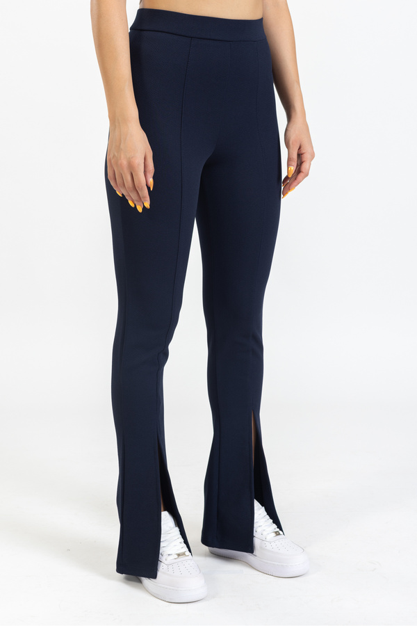 macharelbasic-pantaloni de damă bleumarin cu talie înaltă, slim fit 1