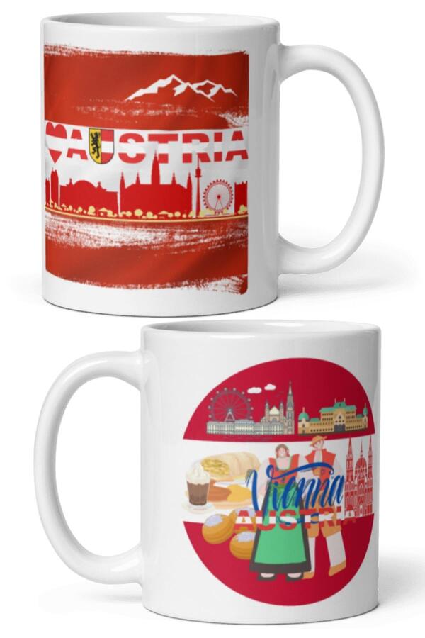 Dünyadan Hediyeler-2 Pieces Austria Mug - Travel Souvenir Austria Mug 1