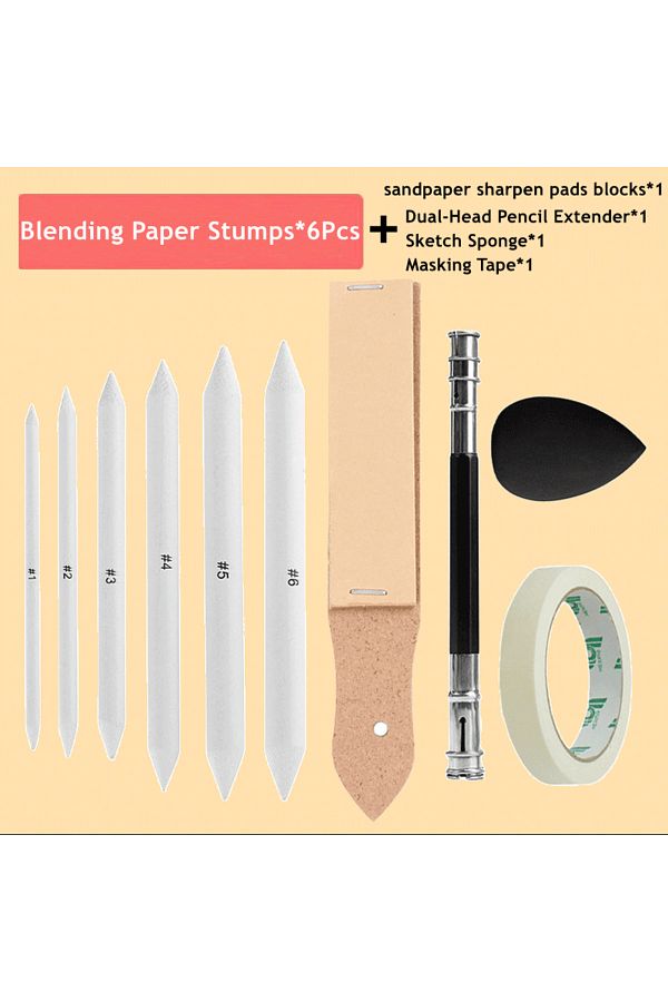 hopk-Blending Stumps and Tortillions Paper Art Blenders Sandpaper Pencil Sharpener Pointer for Artist ... 1