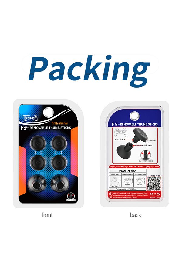 TOYILUYA-6 in1Black Plastic Rocker Replacement Analog Stick Joystick Thumbsticks Button for PS5 Gamepad Co... 1