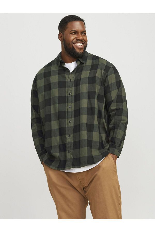 Jack & Jones Plus-Karohemd Plus Locker Geschnitten Karohemd 1