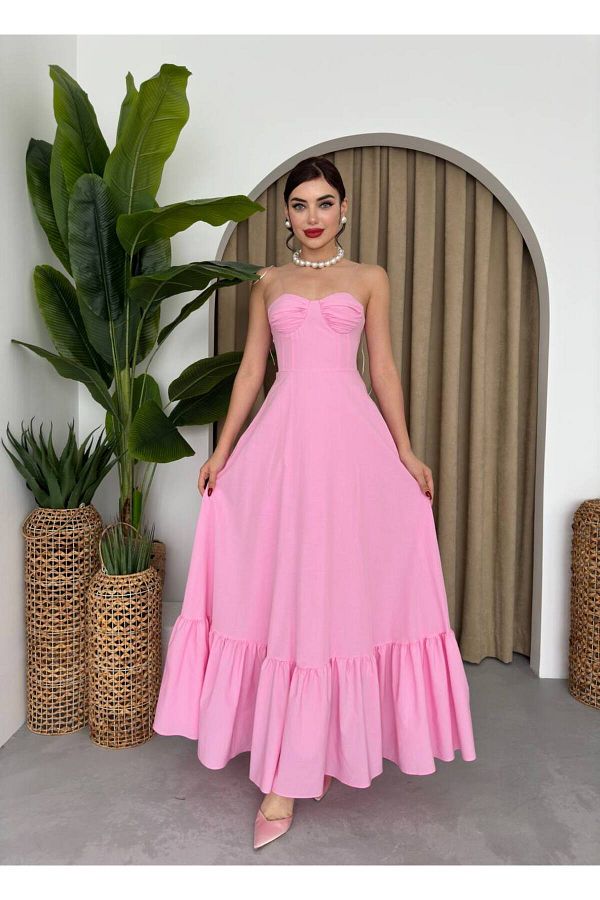 conconmoda-فستان نسائي بوبلين فستان طويل 1