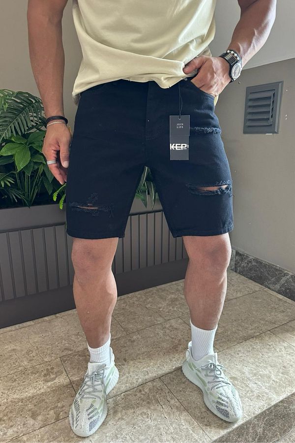 Ripped black shorts discount