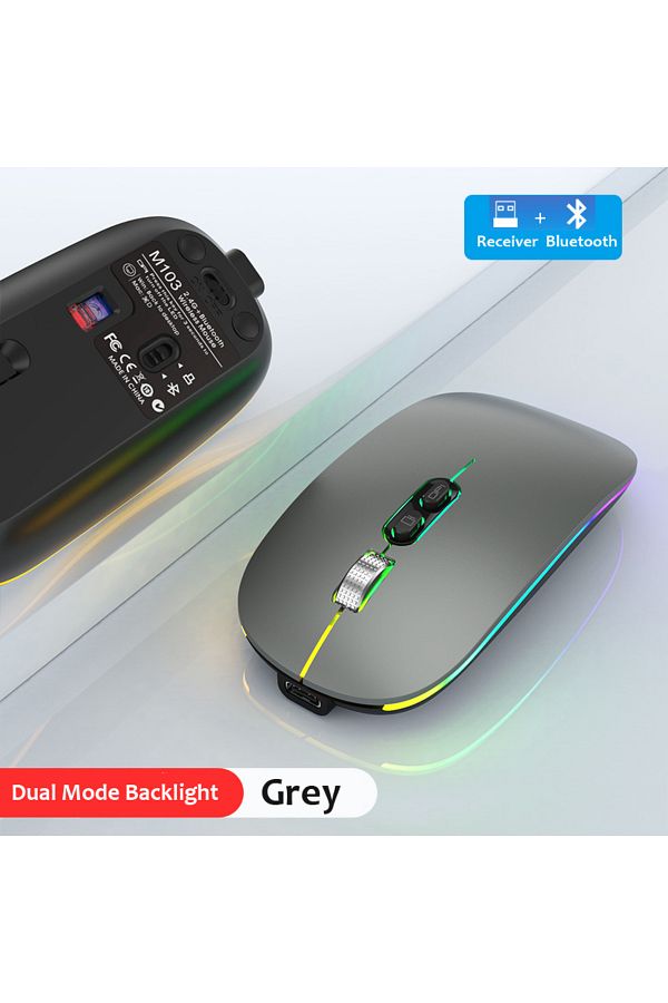 Choice-Dual Mode Bluetooth 2.4G Wireless Mouse One-Click Desktop Function Type-C Rechargeable Silent Bac... 1