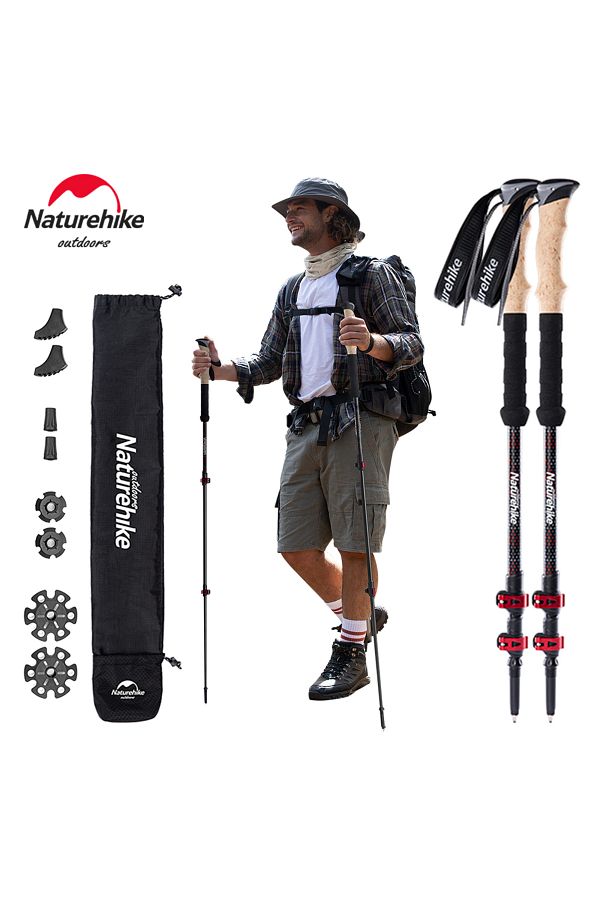 Naturehike Trekking Poles 2pcs Carbon Fiber Collapsible Telescopic Sticks Lightweight Walking Hik. Trendyol