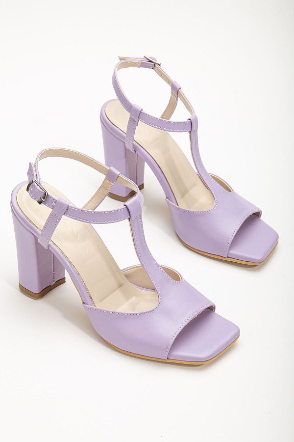 BiMode Lilac Color Skin Size 34 35 41 42 43 Ankle Tie Blunt Toe Design Women s High Heel Shoes Trendyol