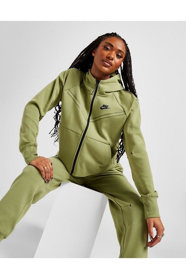 Nike Sportswear Tech Fleece Windrunner Full Zip Hoodie Green Women s Sweatshirt Trendyol