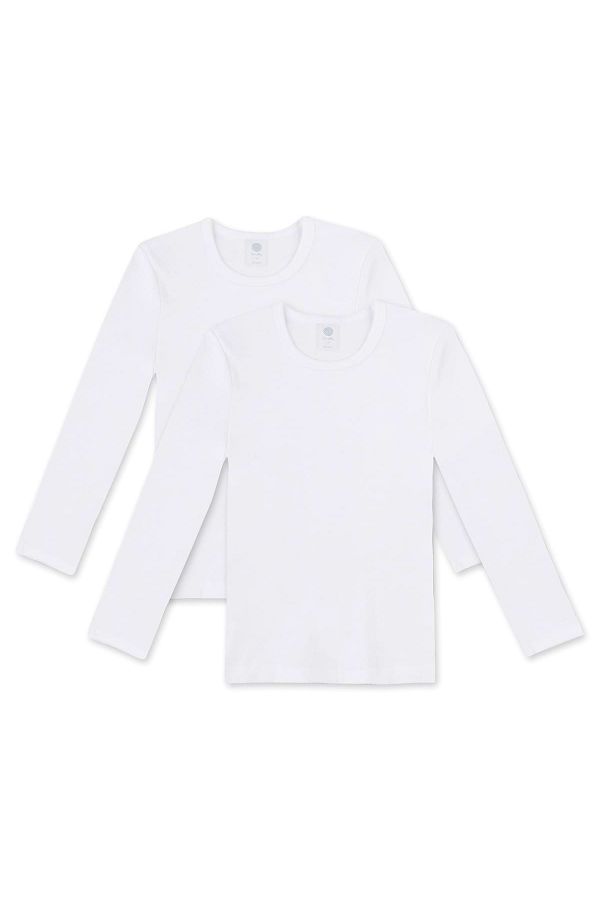 Sanetta-Kinder Unterhemd 2er Pack – Langarm, Hemd, Baumwolle, Unisex, Einfarbig 1