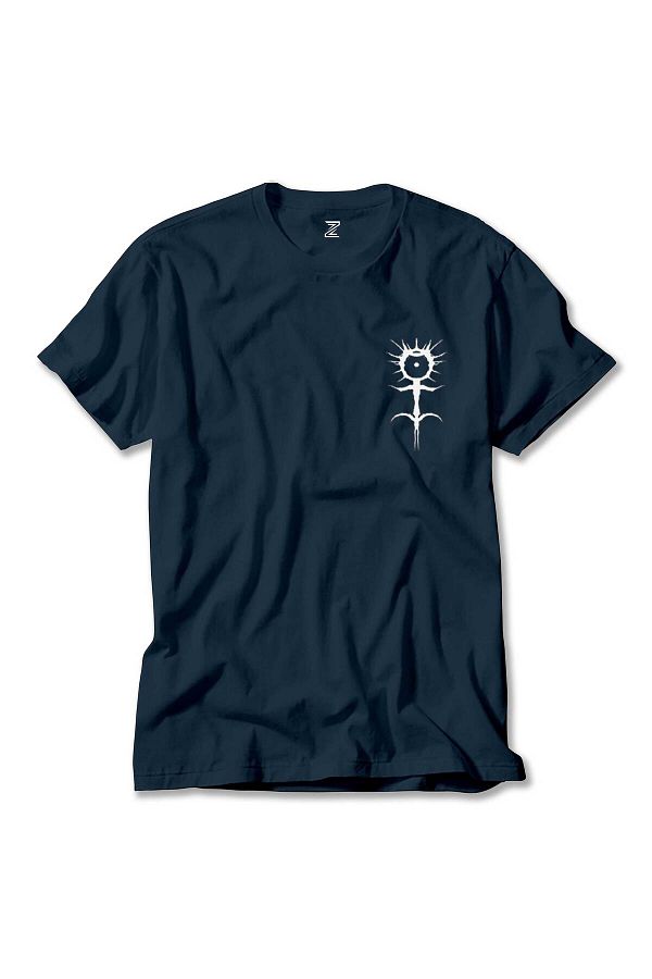 Z zepplin-Ghostemane Logo Patterned Navy Blue T-Shirt 1
