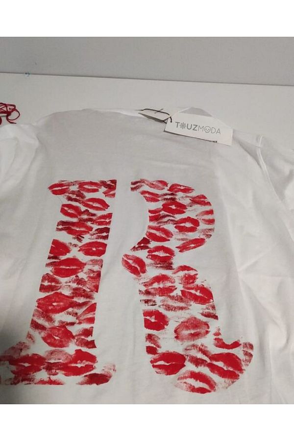 Touz Moda-Μπλουζάκι Kiss Design Letter R Oversize 1