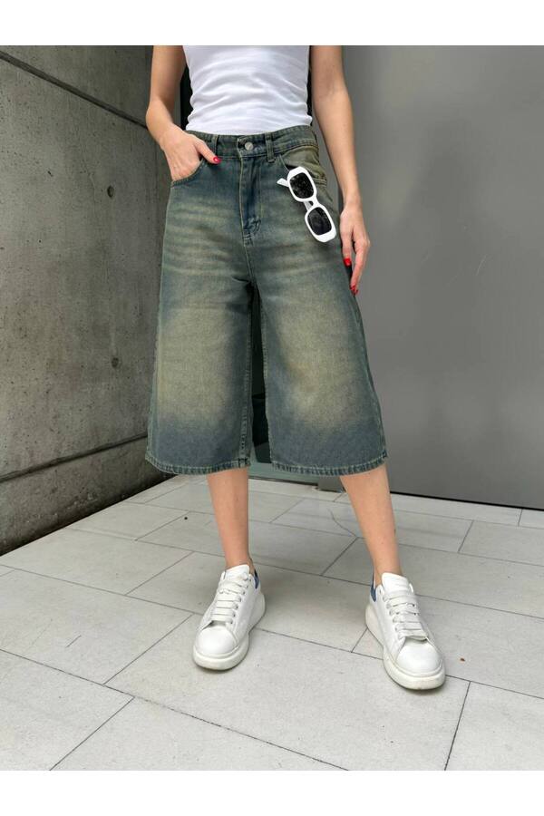DENİKK Trend Baggy Denim - Roller Bermuda Capri Shorts- Trendyol