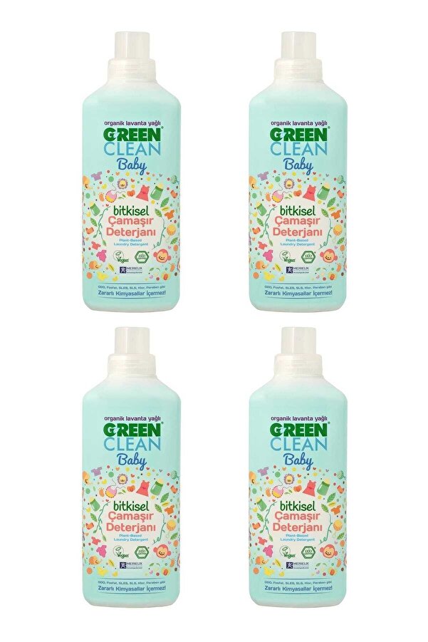 Green Clean Organik Lavanta Yağlı Baby Bitkisel Çamaşır Deterjanı 1000ml 4'lü