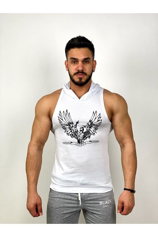 BLACK-- Zyzz Hooded Fitness Undershirt 1