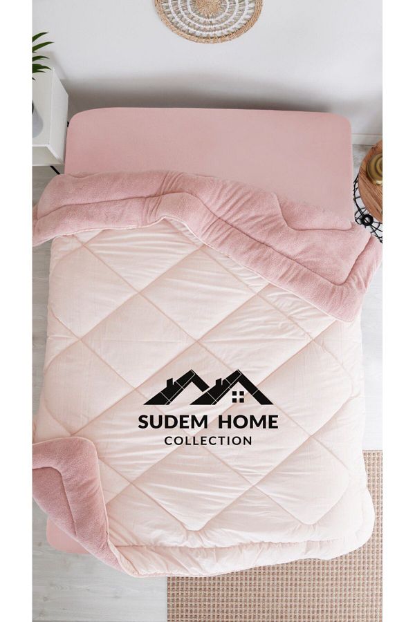 Sudemhome-Cuvertură Welsoft cu două fețe, cuvertură pufoasă, moale, 195*215 pudră 1