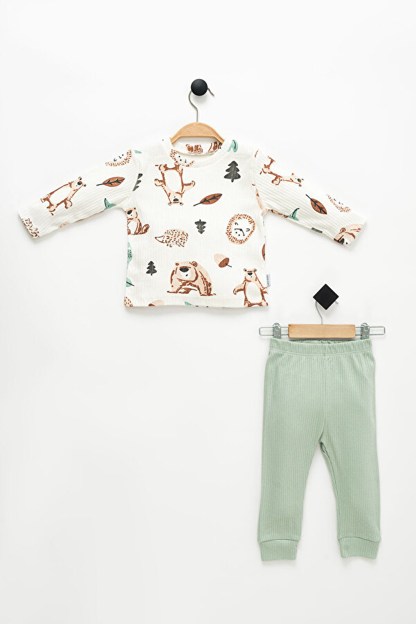 NEU KIDS Unisex Çocuk Baskılı Uzun Kollu %100 Pamuklu Pijama Takımı 1-4 Yaş