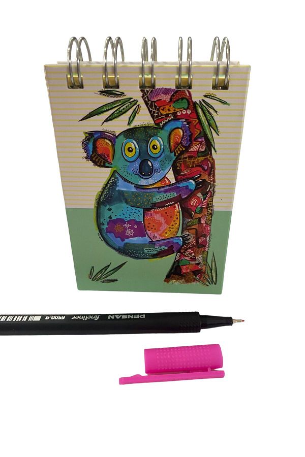 Dudo Baby-Koala Patterned Fine Tip Pen - Small Size Homework and Notepad 1