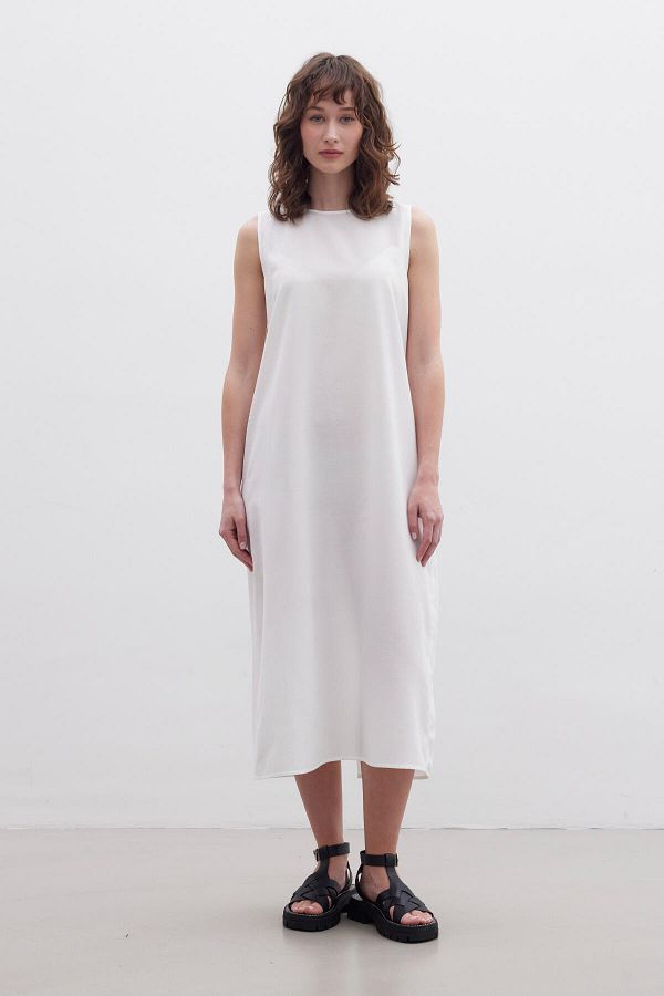 Manuka-KLEID MIT BAUMWOLLFUTTER ECRU 1