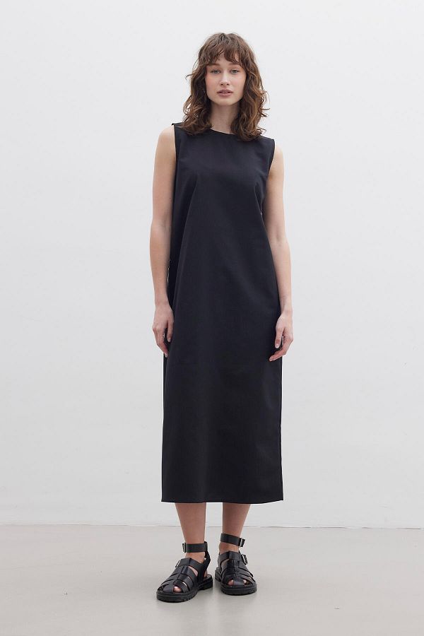 Manuka-KLEID MIT BAUMWOLLFUTTER SCHWARZ 1