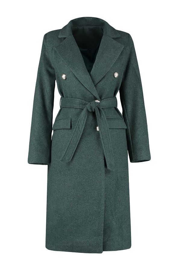 ファッションシーンで話題のこれから流行るブランド12選 Trendyol Wool Long Belted Khaki Buttoned Gold Collection ジャケット・アウター